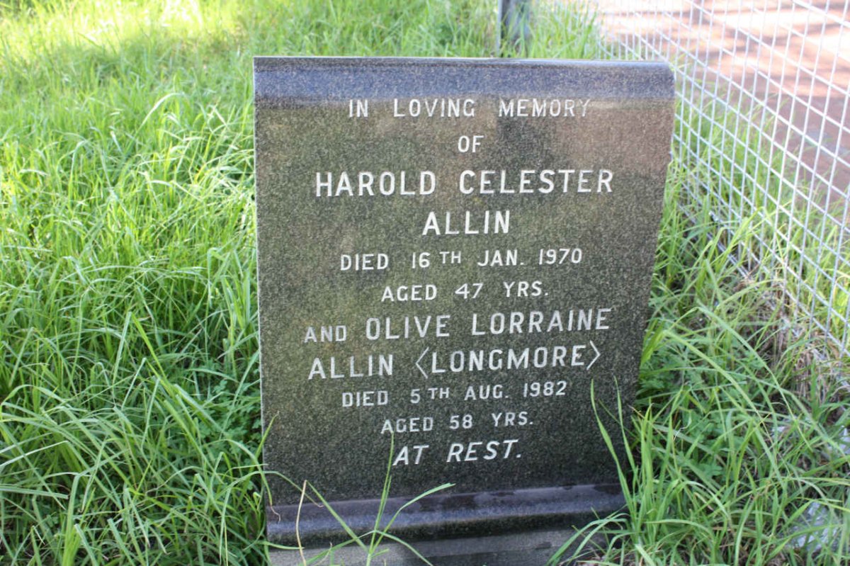 ALLIN Harold Celester -1970 &amp; Olive Lorraine LONGMORE -1982