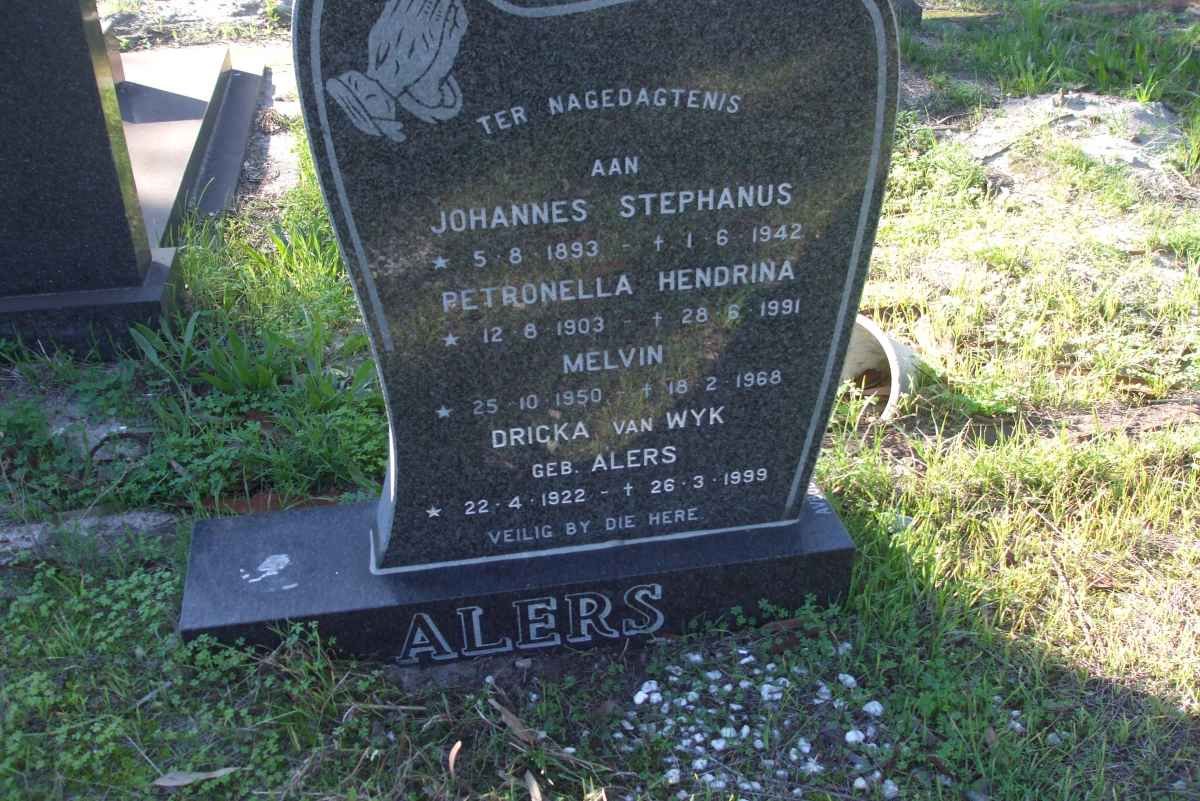 ALERS Johannes Stephanus 1893-1942 &amp; Petronella Hendrina 1903-1991