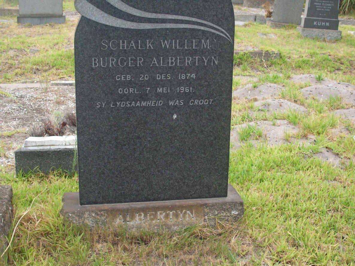 ALBERTYN Schalk Willem Burger 1874-1961