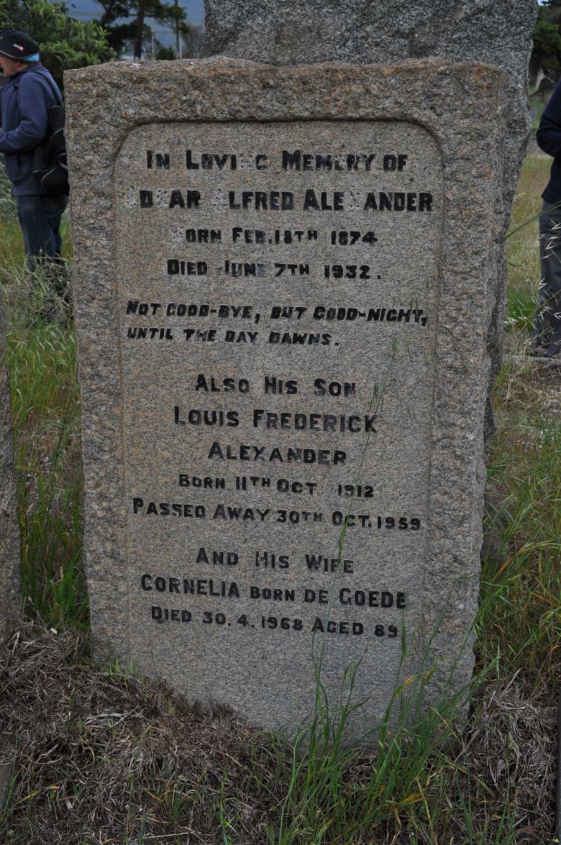 ALEXANDER Edgar Alfred 1874-1932 &amp; Cornelia DE GOEDE -1968 :: ALEXANDER Louis Frederick 1912-1959