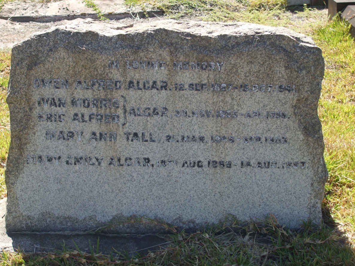 ALGAR Owen Alfred 1867-1941 :: ALGAR Ivan Morris -1896 :: ALGAR Eric Alfred -1896