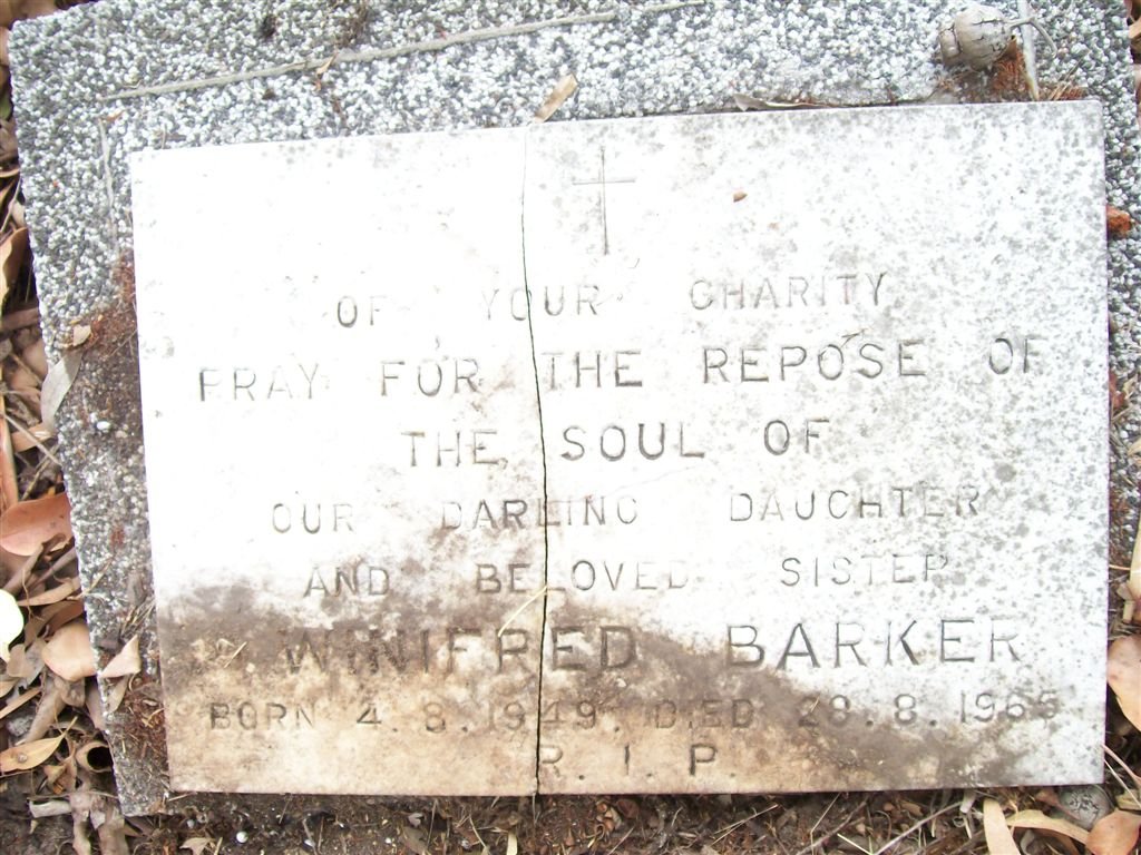 BARKER Winifred 1949-1965