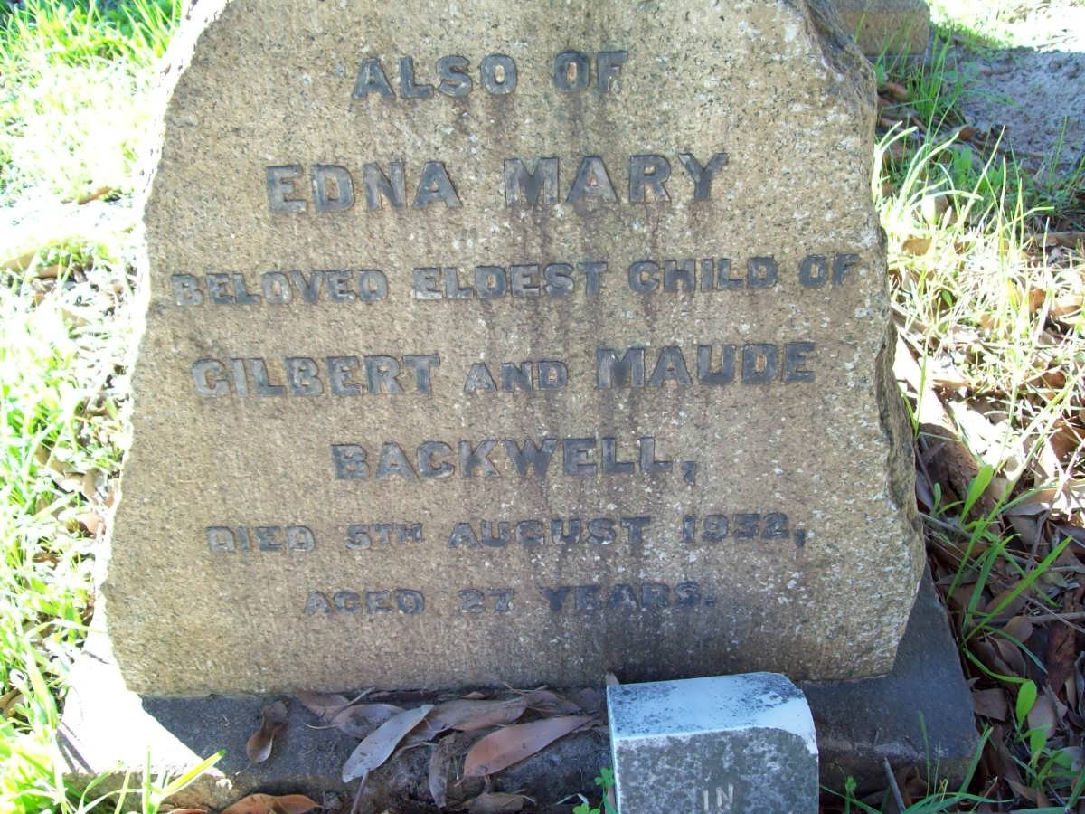 BACKWELL Edna Mary -1952