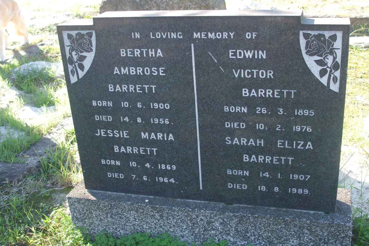 BARRETT Bertha Ambrose 1900-1956 :: BARRETT Jessie Maria 1869-1964