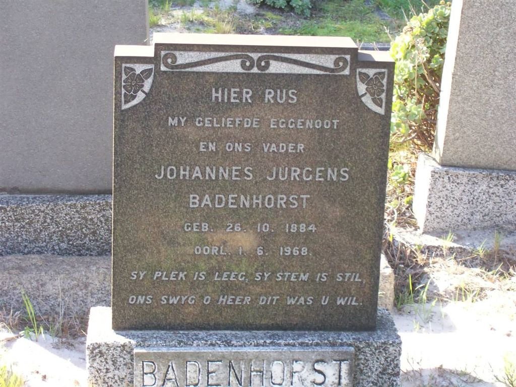 BADENHORST Johannes Jurgens 1884-1968