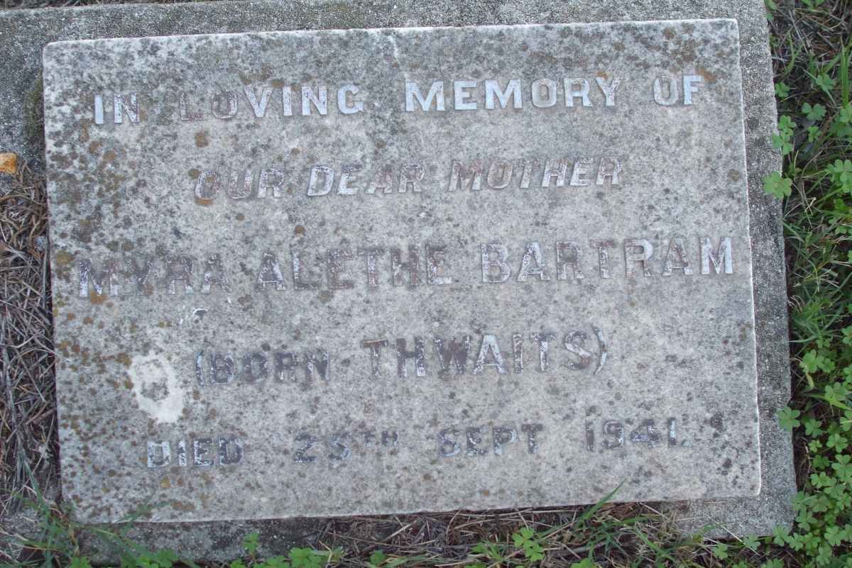 BARTRAM Myra Alethe nee THWAITS -1941