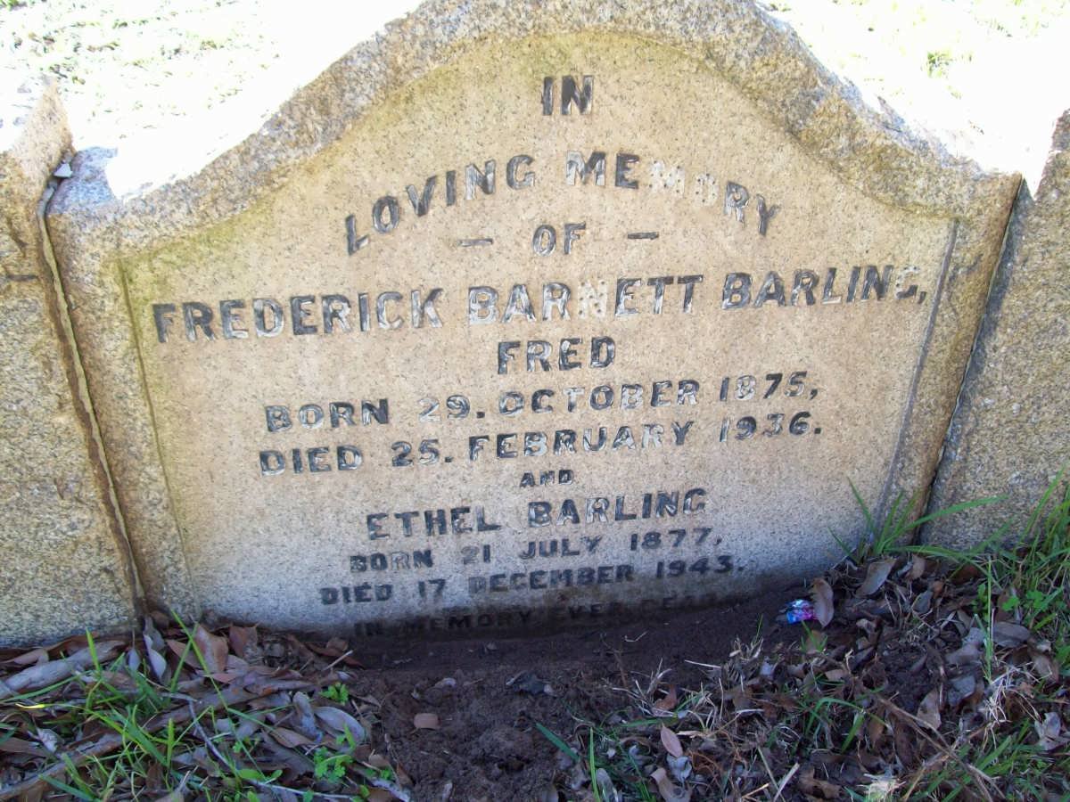 BARLIND Frederick Barnett 1875-1936 &amp; Ethel 1877-1943