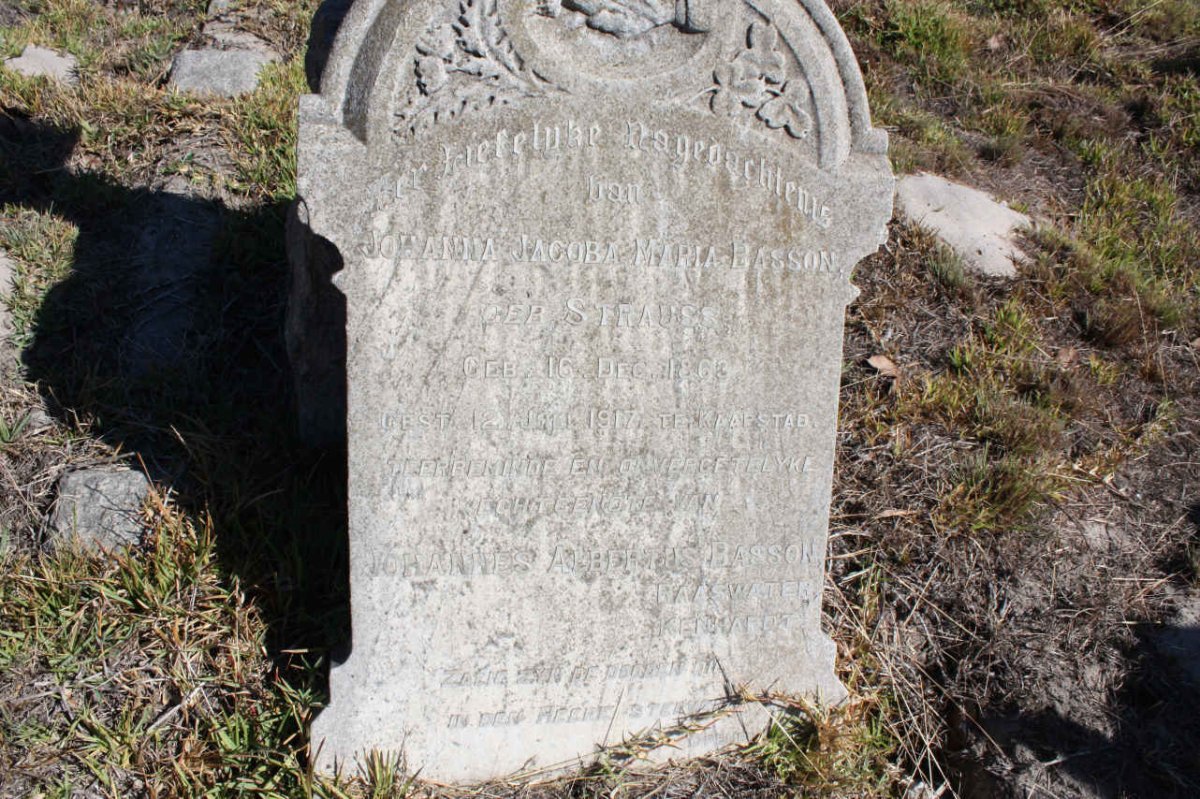 BASSON Johanna Jacoba Maria nee STRAUSS 1863-1917