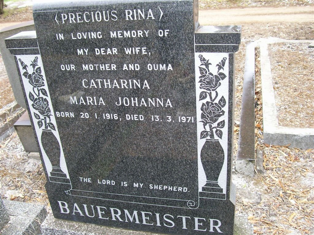 BAUERMEISTER Catharina Maria Johanna 1916-1971