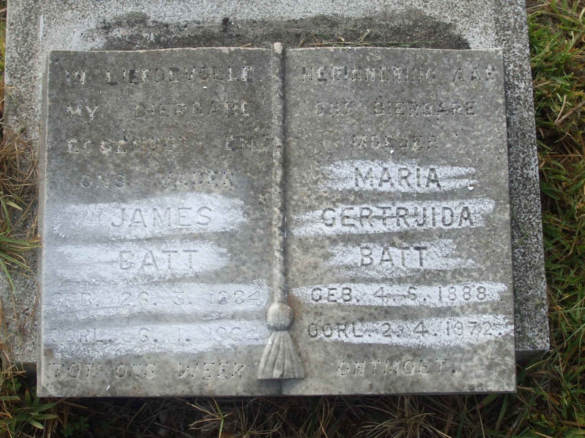 BATT James 1884-1964 &amp; Maria Gertruida 1888-1972