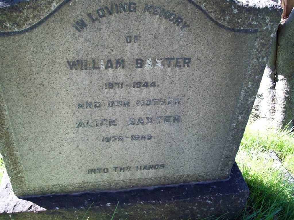 BAXTER William 1871-1944 &amp; Alice 1876-1953