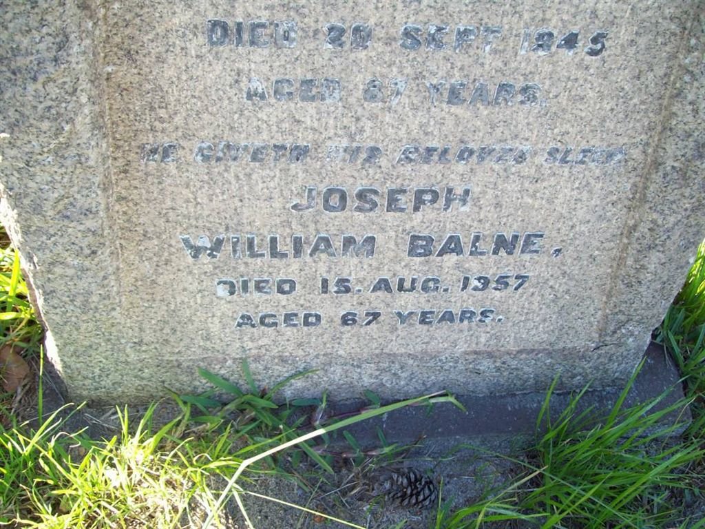 BALNE Joseph William -1957