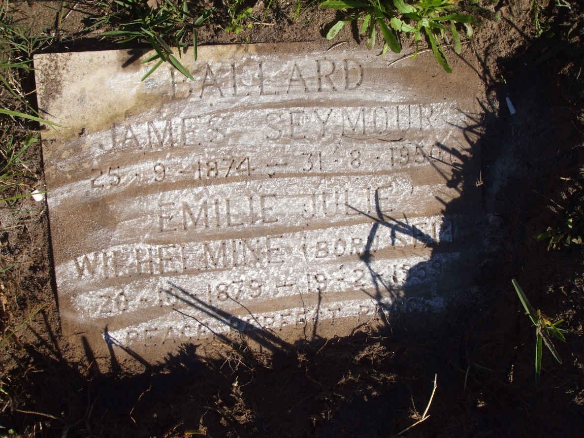 BALLARD James Seymour 1874-1950  &amp; Emilie Julie Wilhelmina SEL 1879-1959