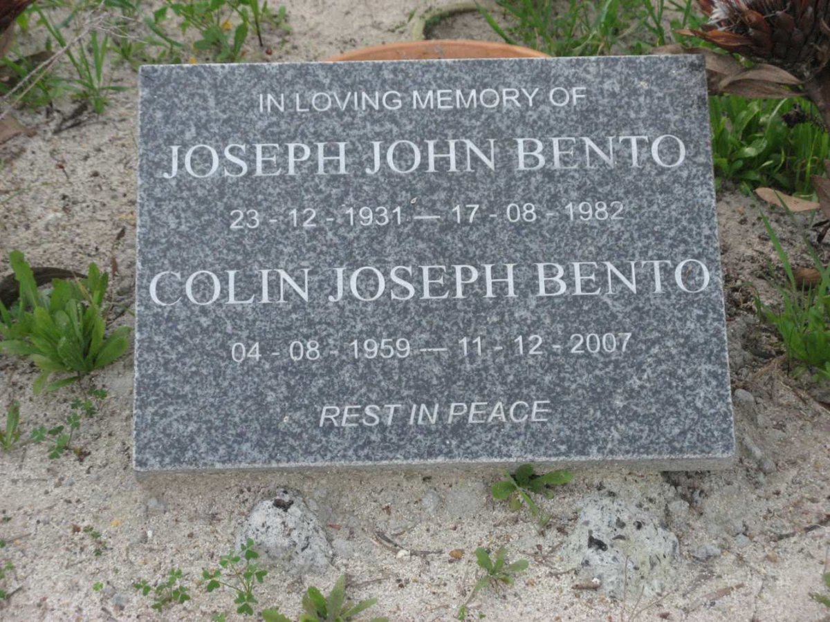 BENTO Joseph John 1931-1982 :: BENTO Colin Joseph 1959-2007