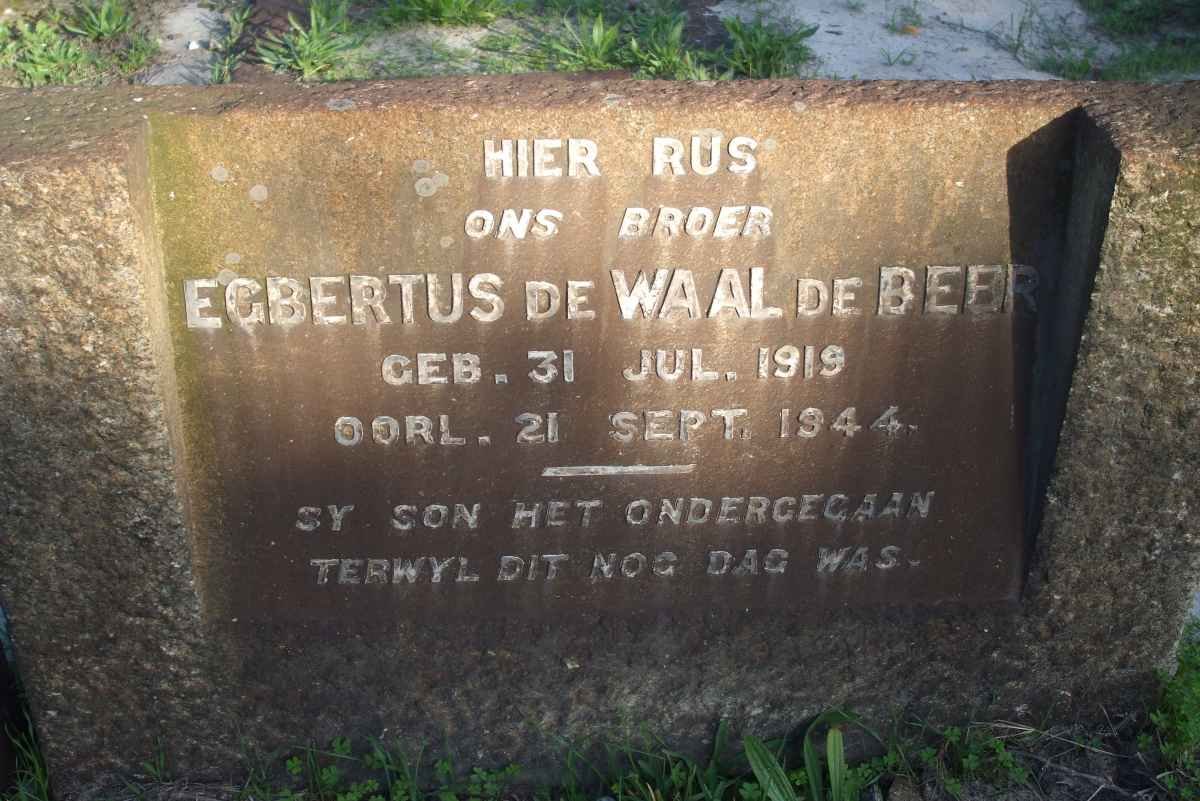 BEER Egbertus de Waal, de 1919-1944