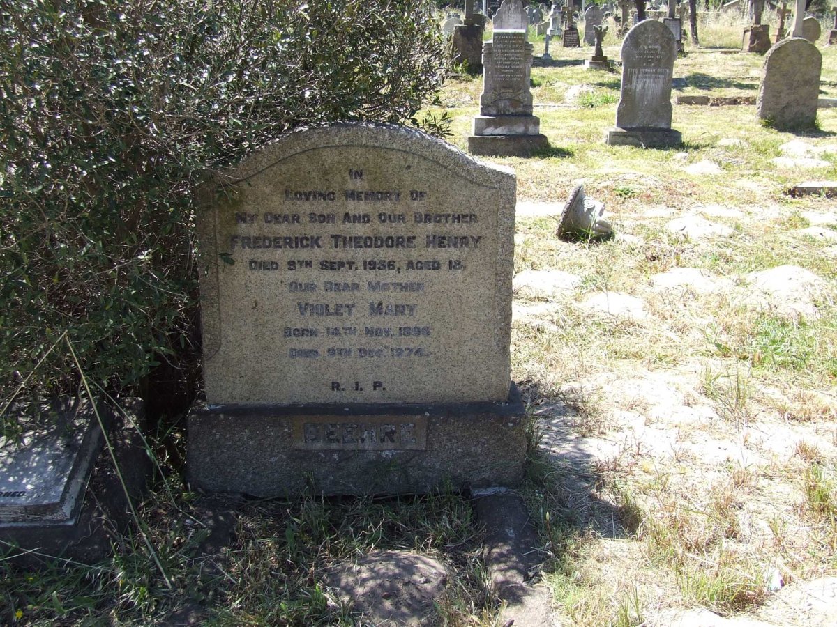 BEEHRE Violet Mary 1895-1974 :: BEEHRE Frederick Theodore Henry -1956