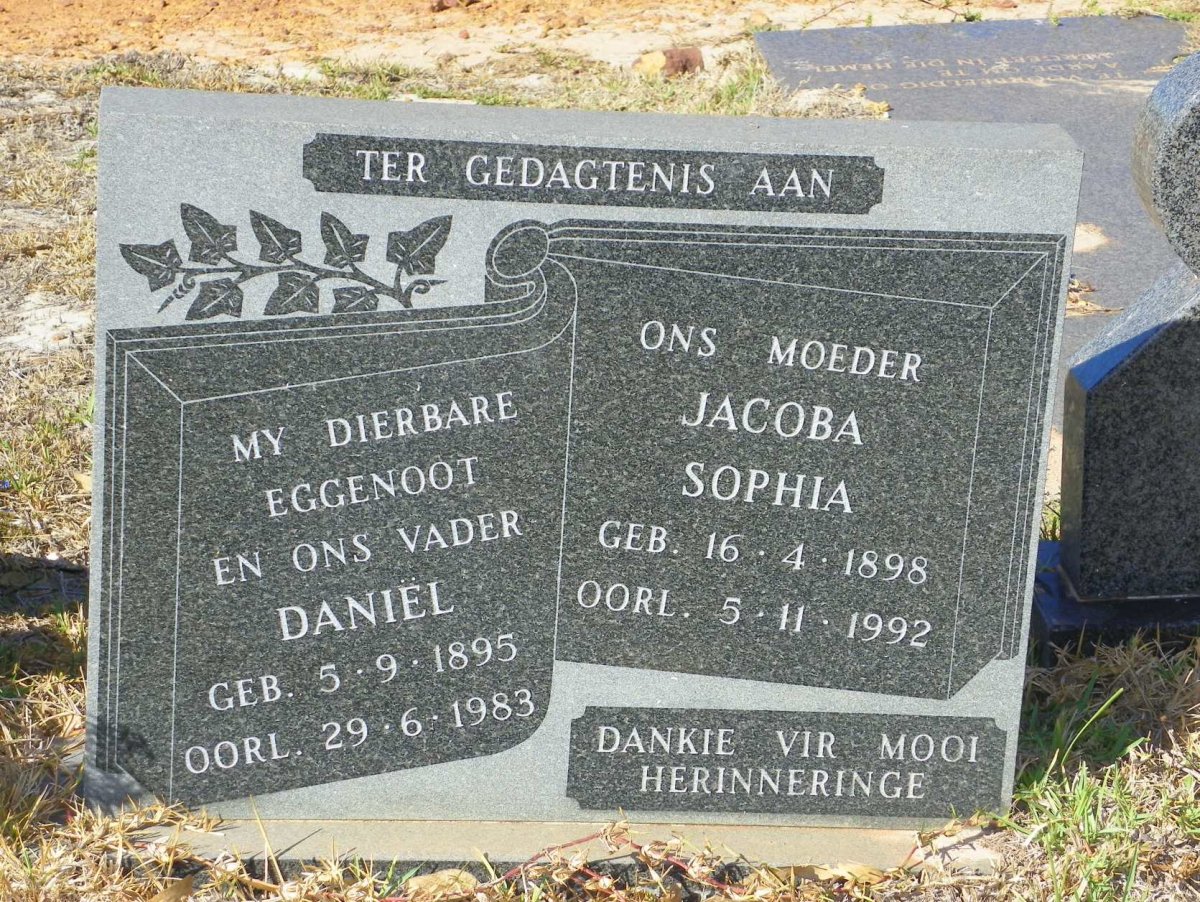 BENCE Daniel 1895-1983 &amp; Jacoba Sophia 1898-1992