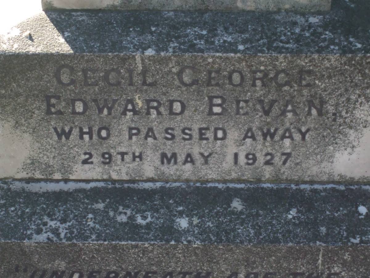 BEVAN Cecil George Edward -1927