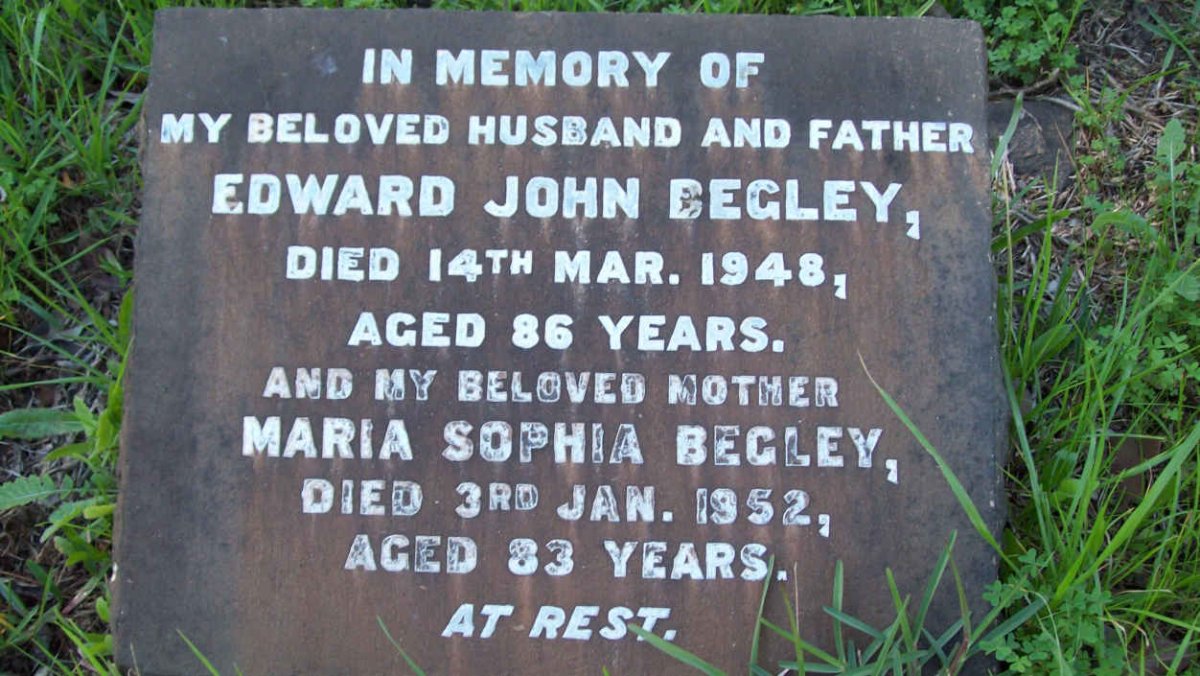 BEGLEY Edward John  -1948 &amp; Maria Sophia  -1952 
