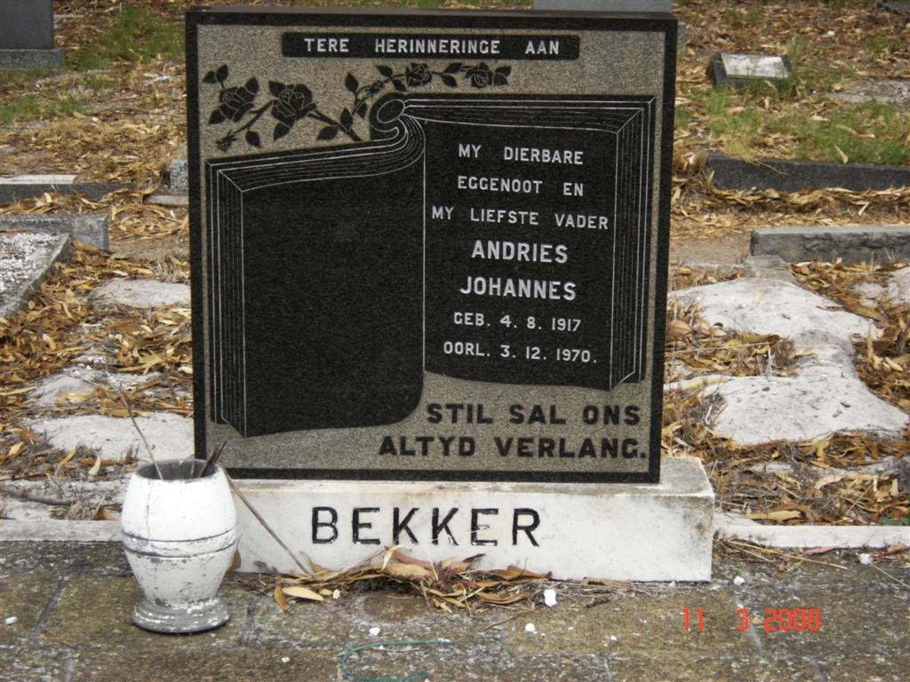 BEKKER Andries Johannes 1917-1970