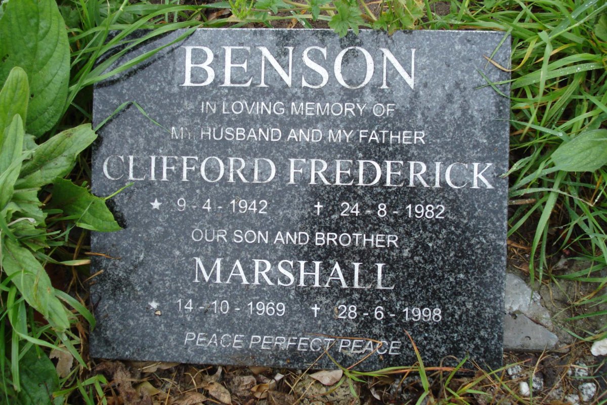 BENSON Clifford Frederick 1942-1982 :: BENSON Marshall 1969-1998