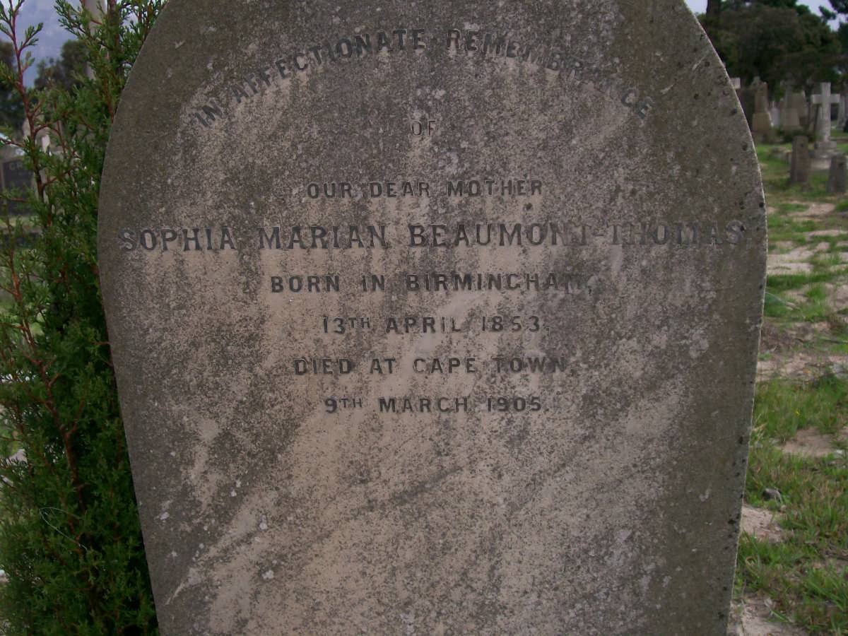 BEAUMONT-THOMAS Sophia Marian 1853-1905
