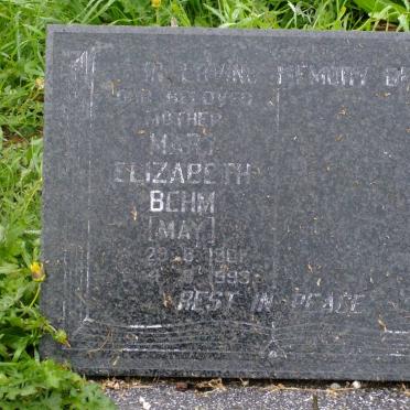 BEHM Mary Elizabeth nee MAY 1901-1993