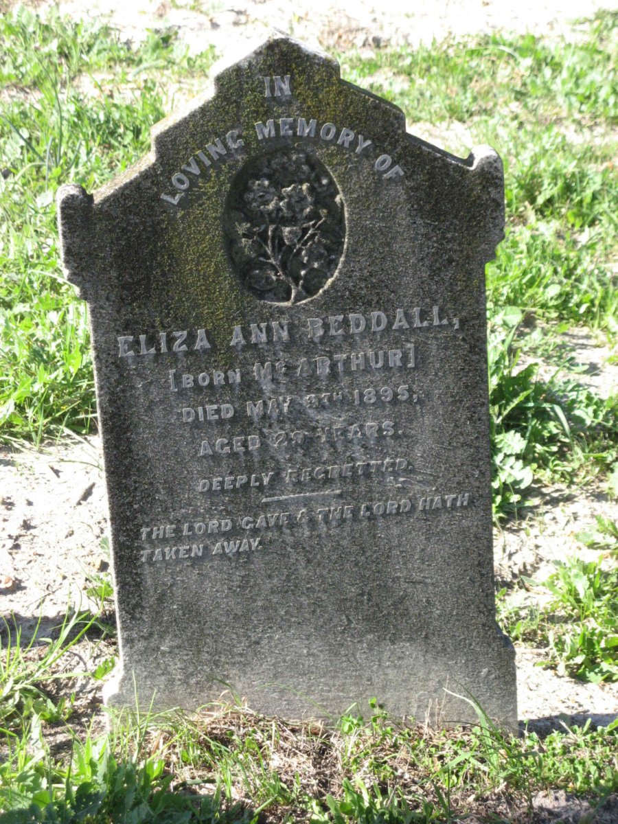 BEDDALL Eliza Ann nee MCARTHUR -1895