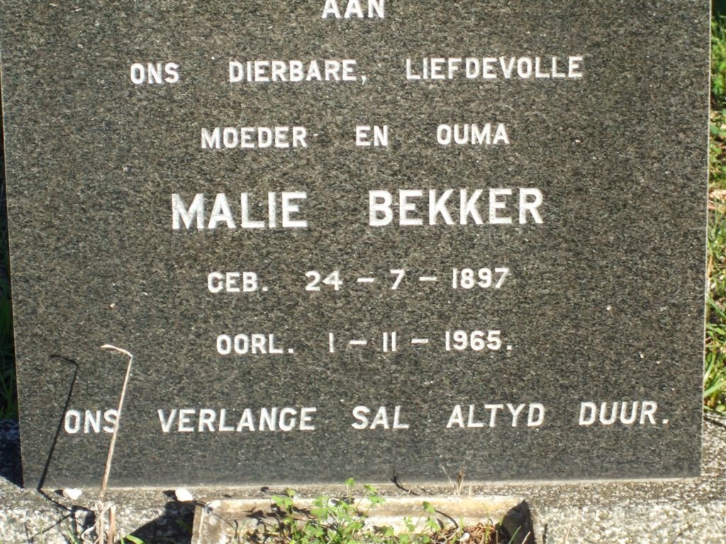 BEKKER Malie 1897-1965
