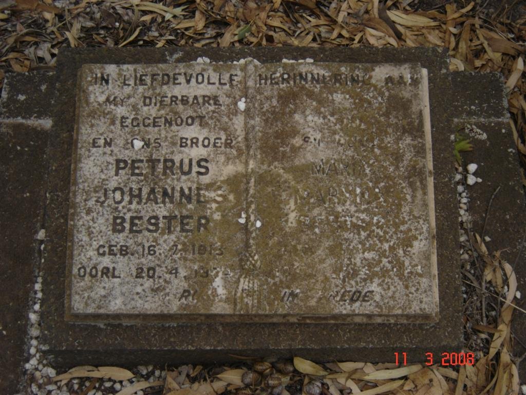 BESTER Petrus Johannes 1913-197?