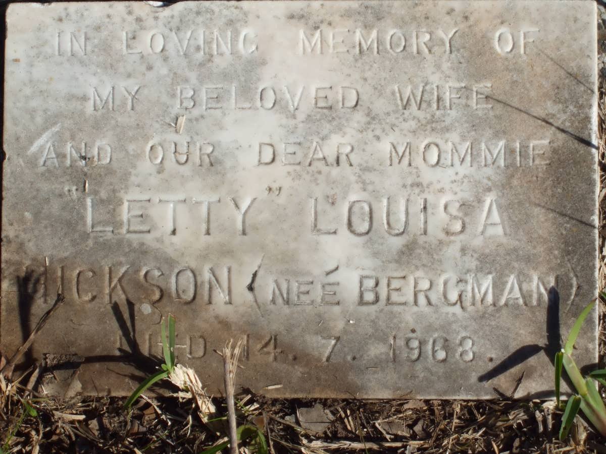 HICKSON Louisa nee BERGMAN 1914-1968