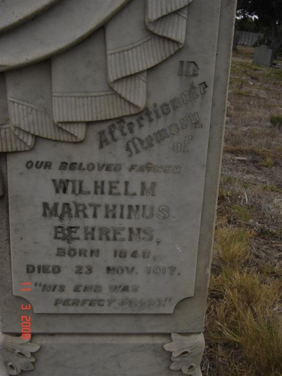 BEHRENS Wilhelm Marthinus 1848-1917
