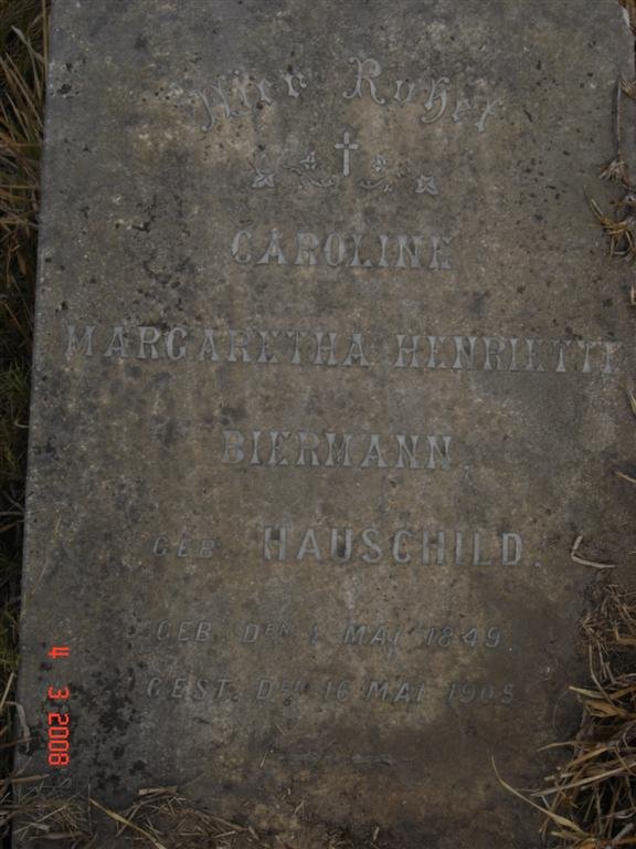 BIERMAN Caroline Margaretha Henriette nee HAUSCHILD 1849-1905
