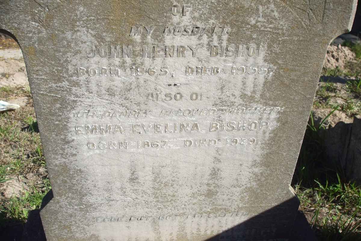 BISHOP John Henry 1865-1935 &amp; Emma Evelina 1867-1939