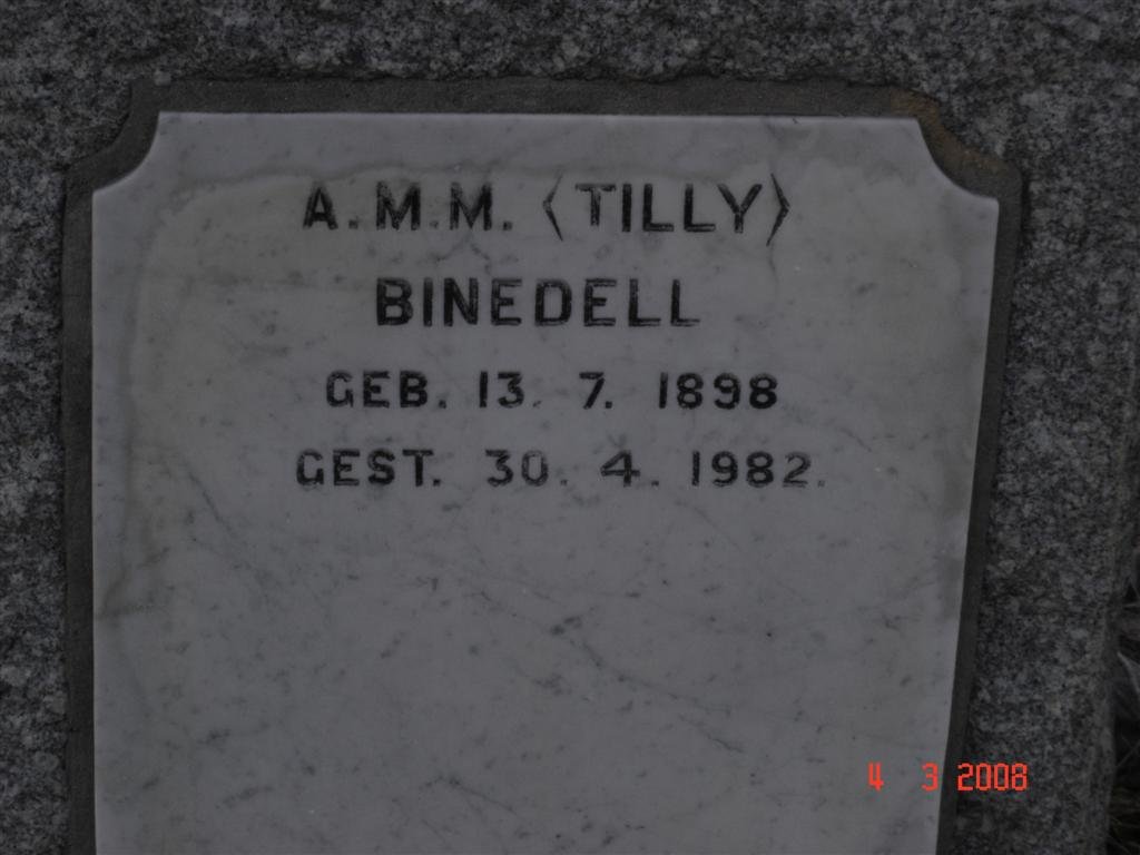 BINEDELL A.M.M. 1898-1982