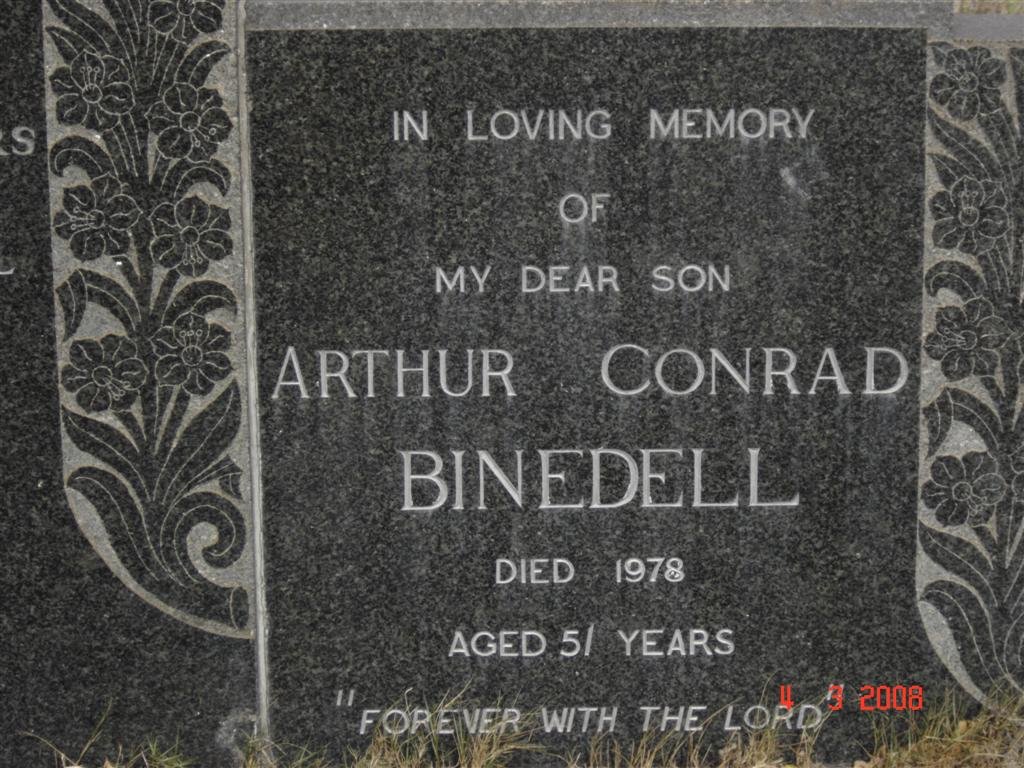 BINEDELL Arthur Conrad -1978