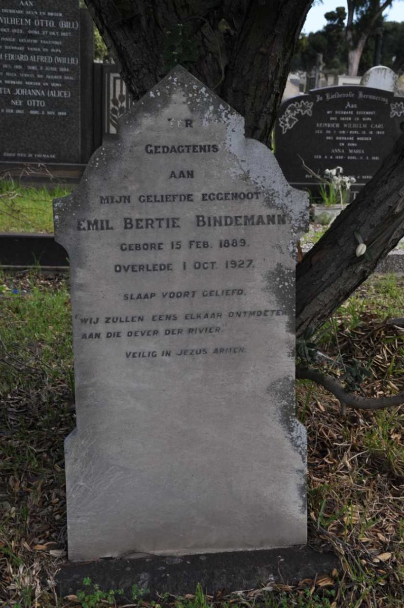 BINDEMANN Emil Bertie 1889-1927