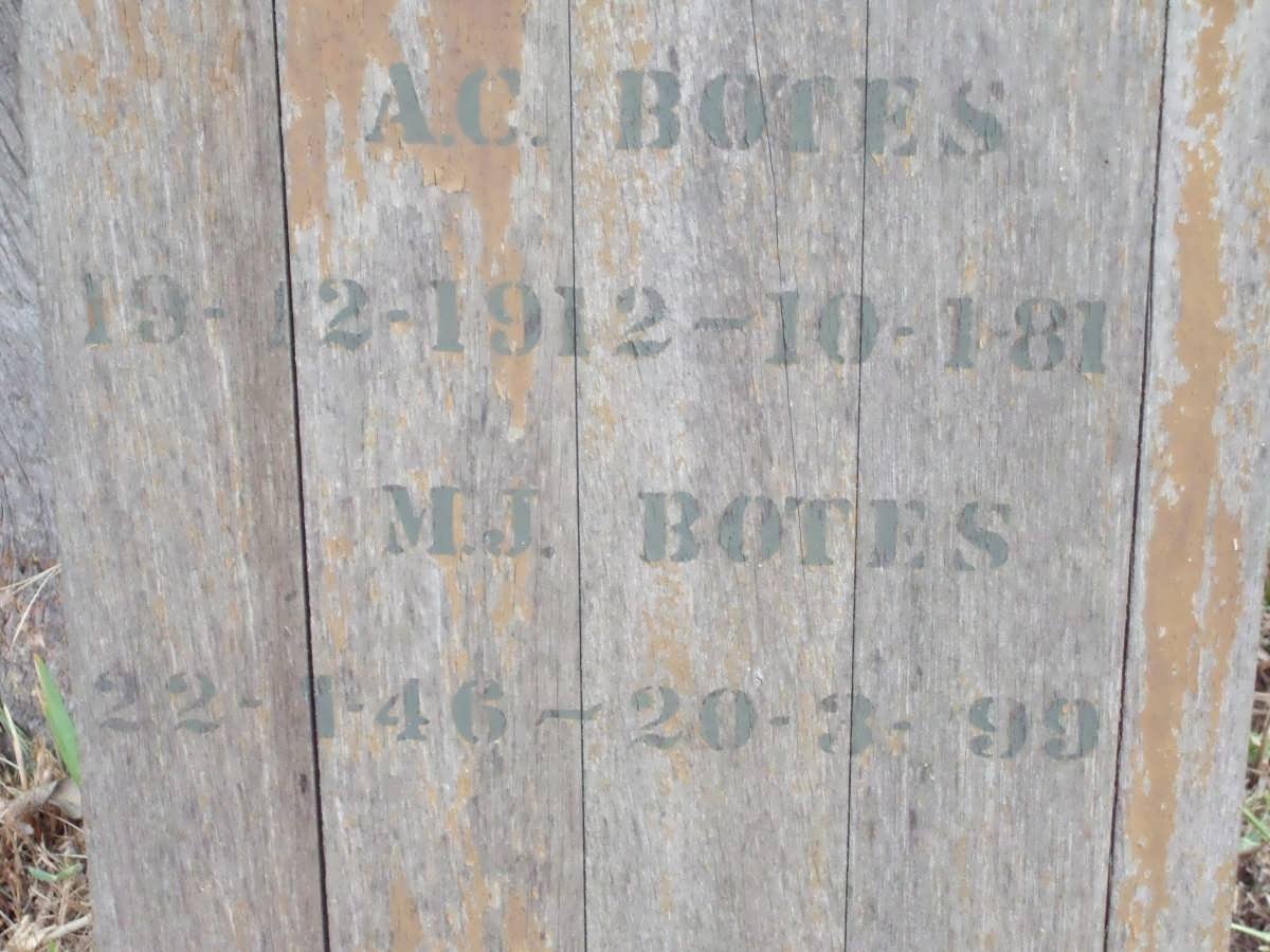 BOTES A.C. 1912-1981 :: BOTES M.J. 1946-1999