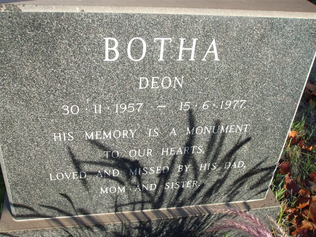 BOTHA Deon 1957-1977