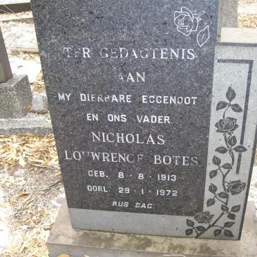 BOTES Nicholas Louwrence 1913-1972
