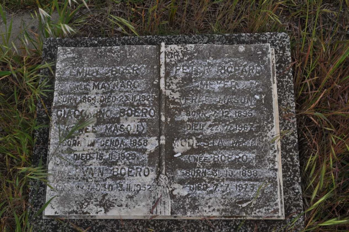 BOERO Emily nee MAYNARD 1864-1929 :: BOERO GiaComino nee MASON 1858-1929 :: BOERO Mervain ?-1952