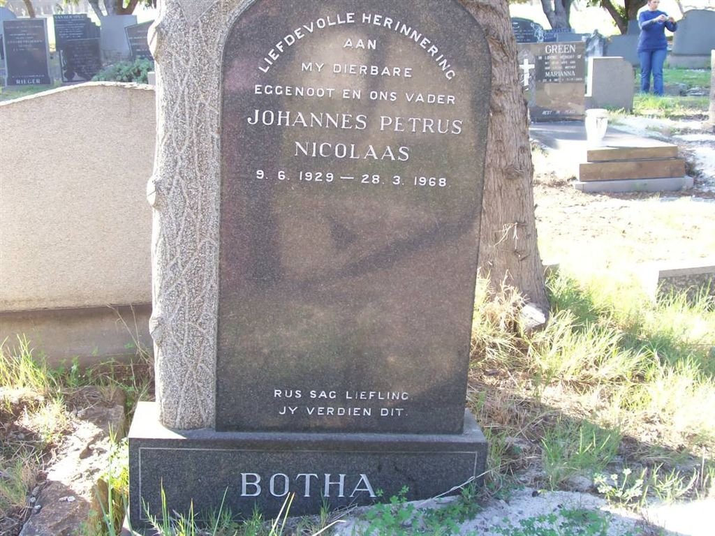 BOTHA Johannes Petrus Nicolaas 1929-1968