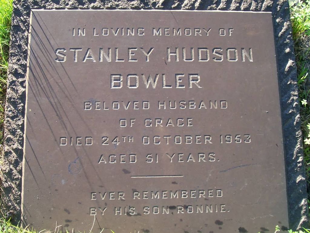 BOWLER Stanley Hudson -1953
