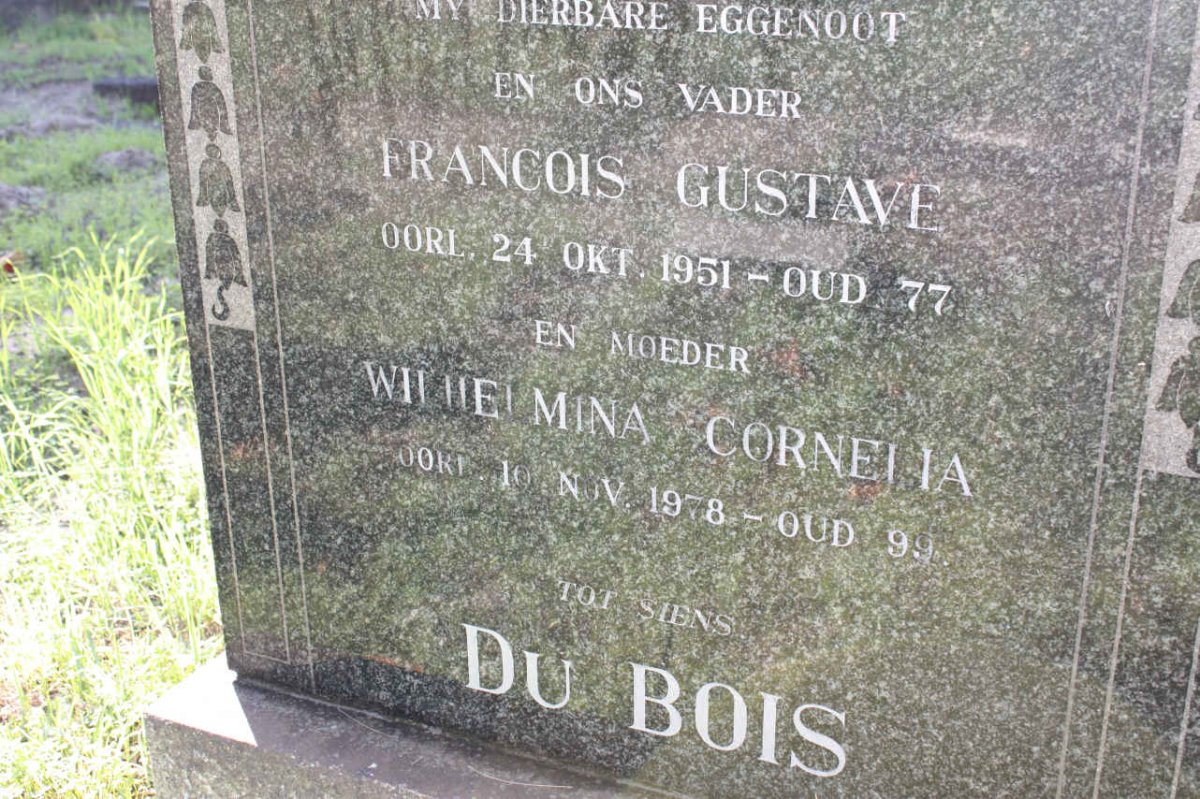 BOIS Francois Gustave, du -1951 &amp; Wilhelmina Cornelia -1978