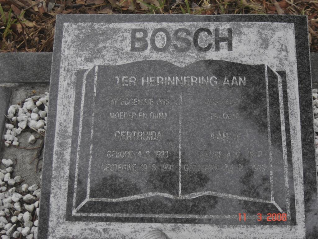 BOSCH Aaron ??-?? &amp; Gertruida 1923-1991