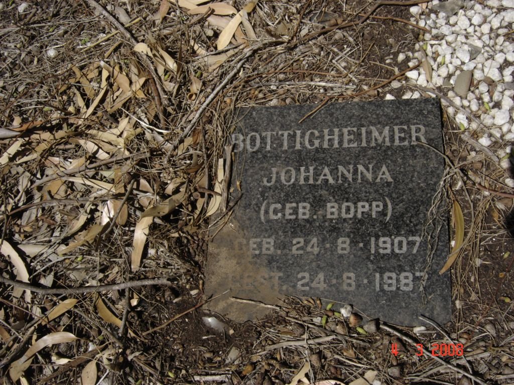 BOTTIGHEIMER Johanna nee BOPP 1907-1987