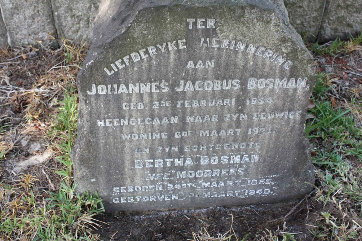 BOSMAN Johannes Jacobus 1854-1923 &amp; Bertha MOORREES 1855-1940