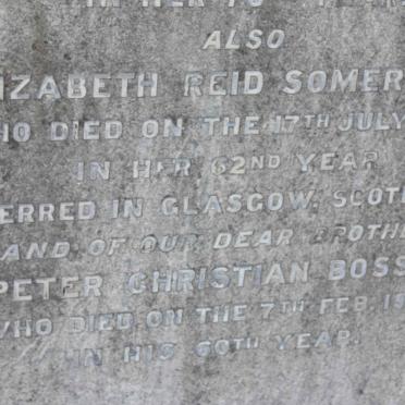 SOMERVILLE Elizabeth Reid -1902 :: BOSSE Peter Christian -1917