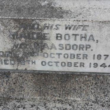 BOTHA Maidie nee MAASDORP 1878-1944