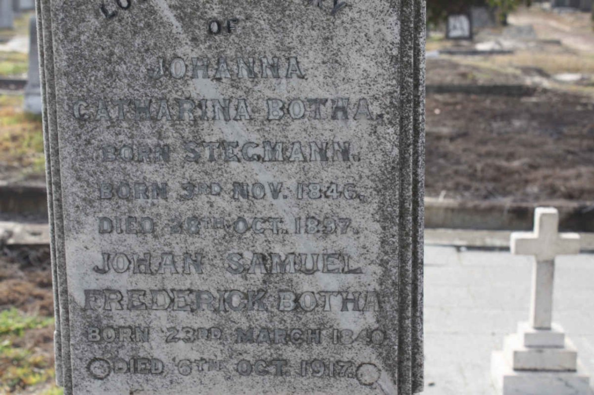 BOTHA  Johan Samuel Frederick 1840-1917 :: BOTHA Johanna Catharina nee STEGMANN 1846-1897
